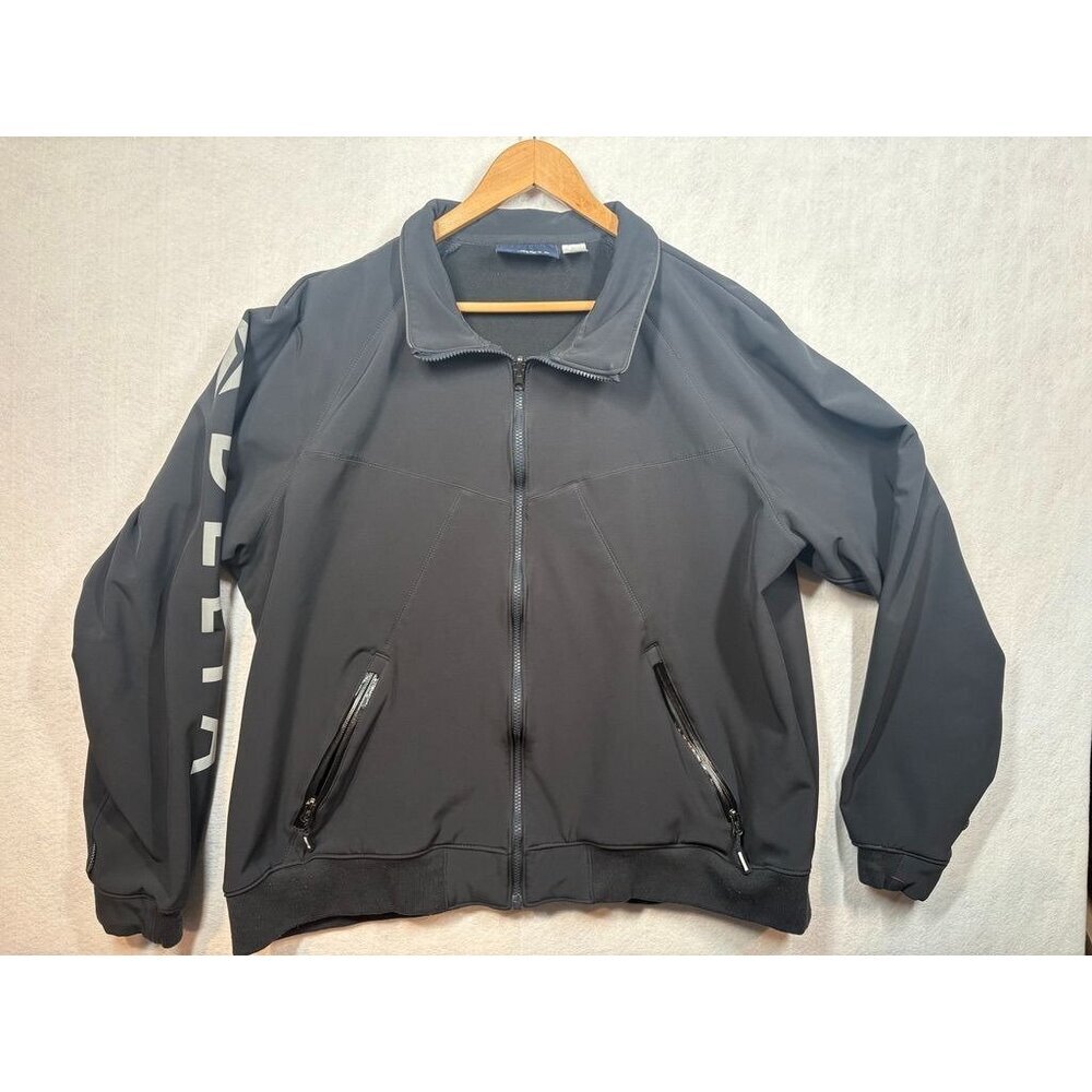 Lands End for Delta Airlines Bomber Jacket Black Spell Out Logo Size XXL Tall